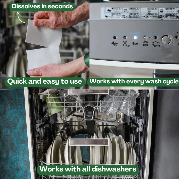 NATURAPlus™  ECOFRIENDLY Dishwasher Sheets